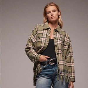 NWT Zara Wool Blend Fringed Shirt Jacket / Shacket